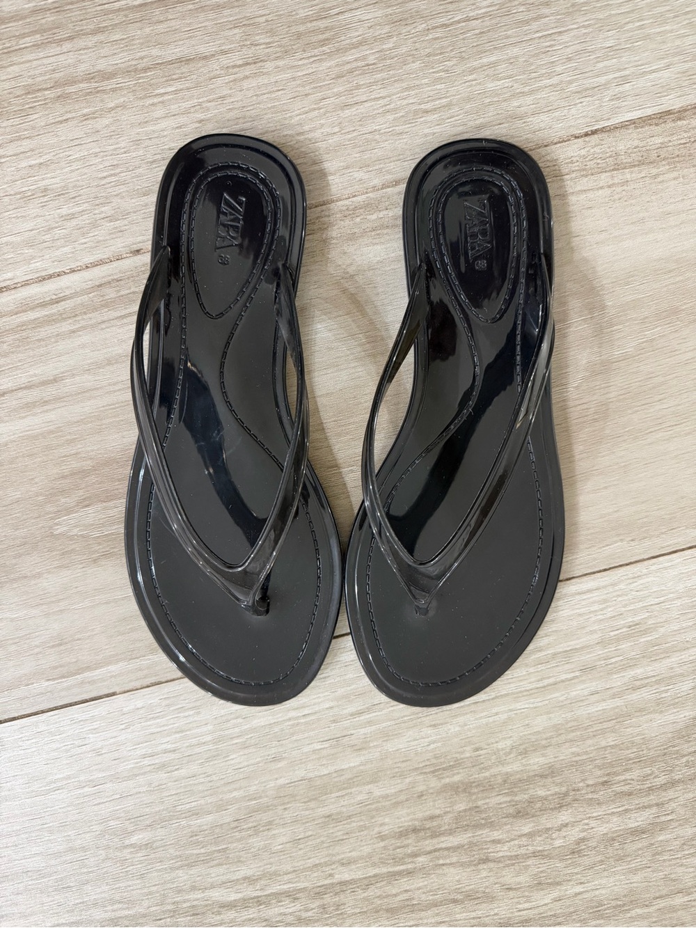 Zara Jelly Thong Sandal - Black Size EU 38 - Picture 3 of 4